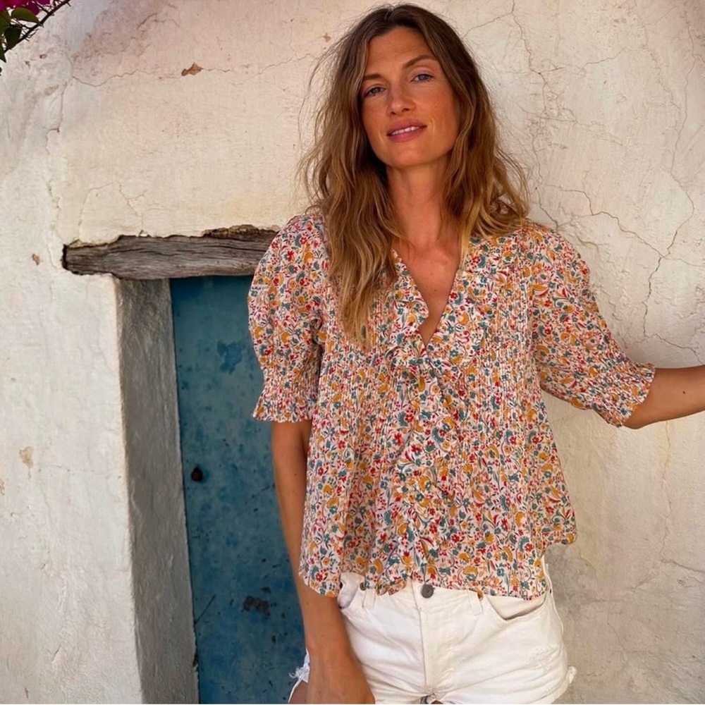 ISO DOEN Henri blouse in wild clover print
